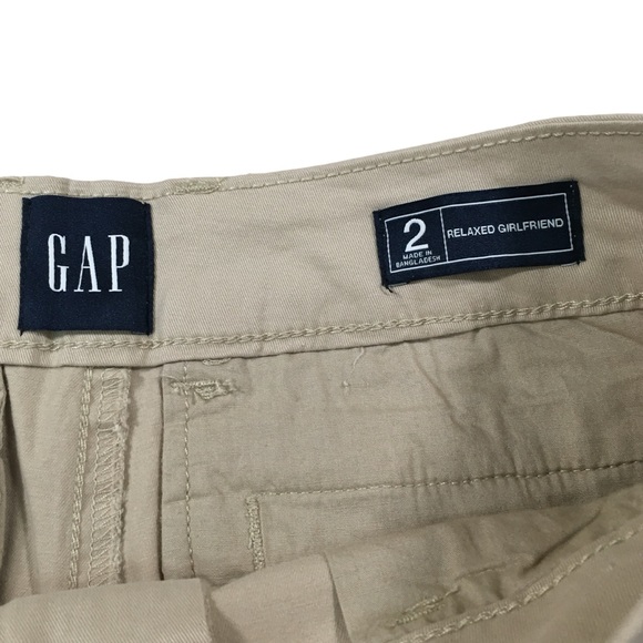 GAP Relaxed Girlfriend Tan Khaki Stretch Shorts - Women’s 2 - Picture 10 of 13